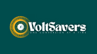 Logo of VoltSavers on a green background